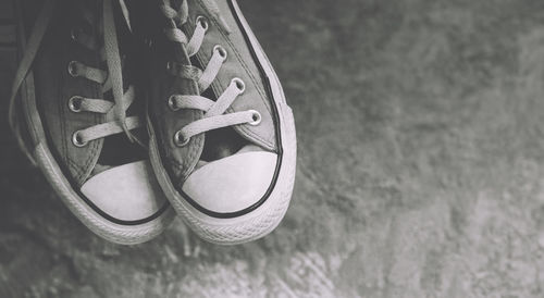 High angle view of shoes on table
