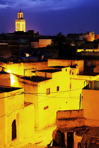 Illuminated city at night