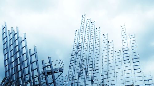 Low angle view of skyscrapers against sky