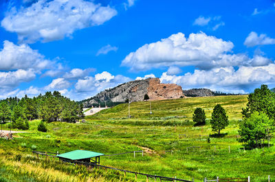 Scenic view of land against sky