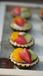 Close-up of sushi served on table