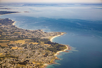 High angle view of sea against sky