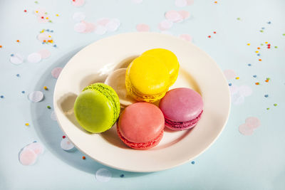 Close-up of dessert in plate on table