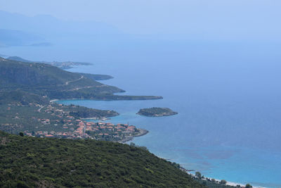 High angle view of sea against sky