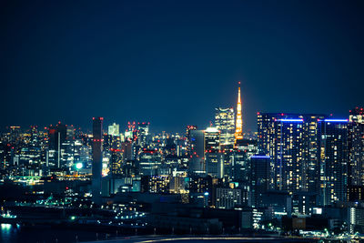 Illuminated city at night