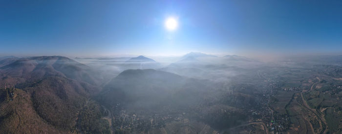 Scenic view of mountains against clear sky