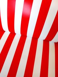 Close-up of red and white striped flag