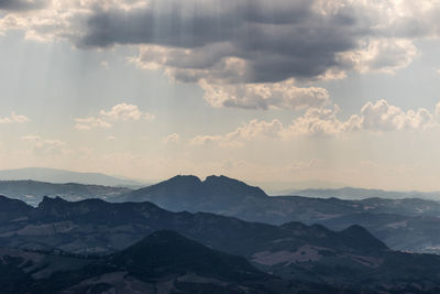 Scenic view of mountains against sky