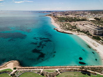 High angle view of beach