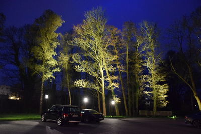 Cars on road at night