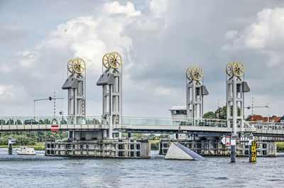 City bridge across the river ijssel in kampen, the netherlands