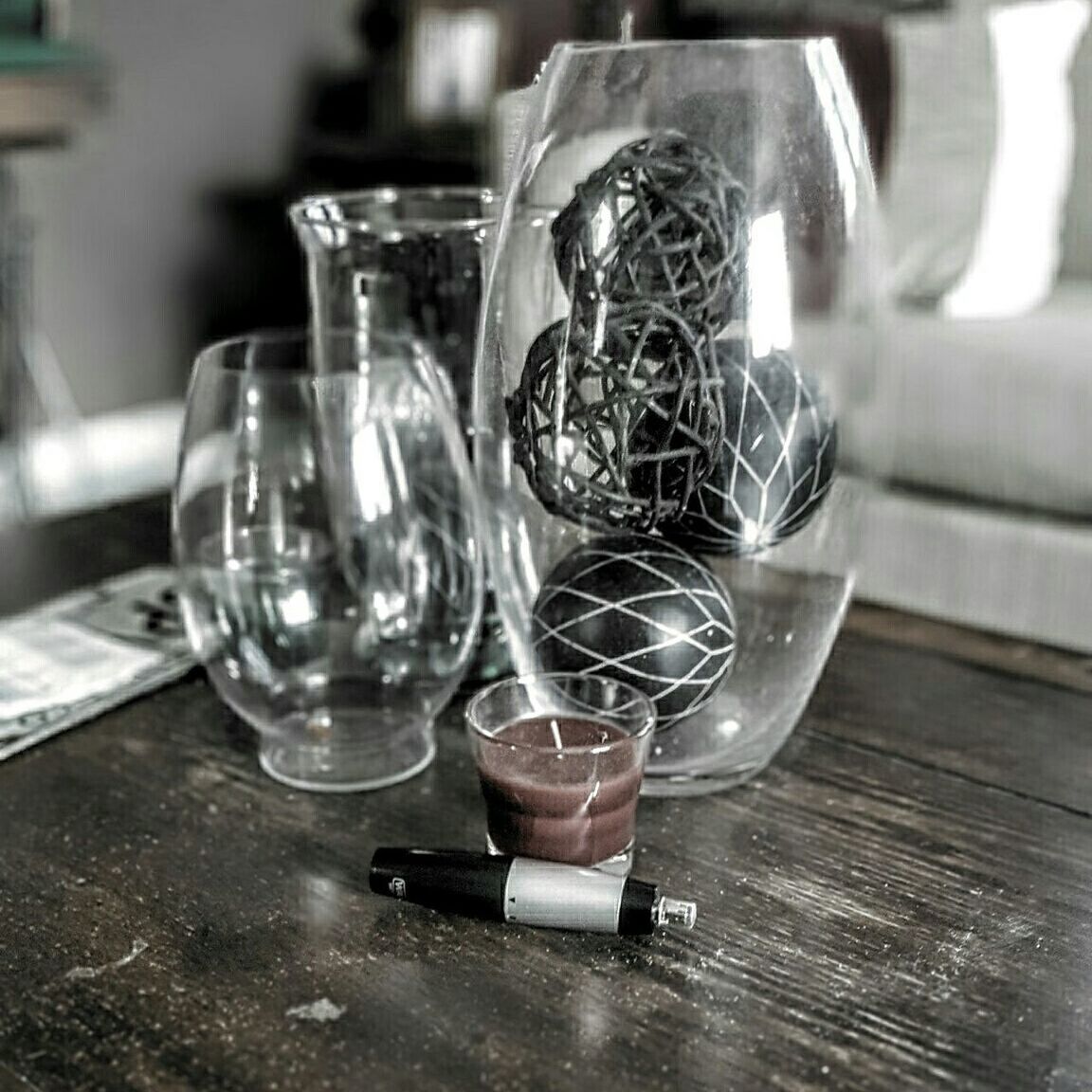 table, indoors, drink, food and drink, drinking glass, refreshment, freshness, still life, glass - material, focus on foreground, close-up, restaurant, wineglass, glass, transparent, alcohol, bottle, selective focus, wood - material, vase