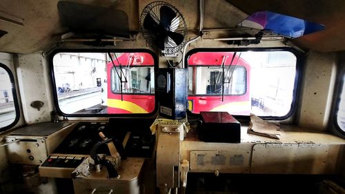 Interior of abandoned bus