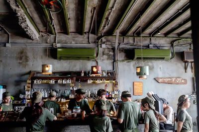 Group of people in restaurant