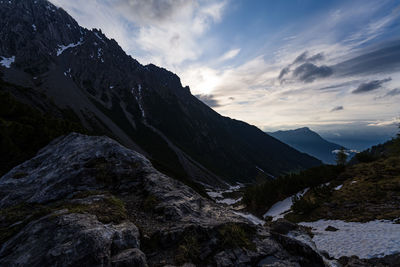 Scenic view of mountains against sky