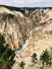 High angle view of rocky mountains