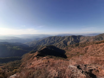 Scenic view of mountains against sky
