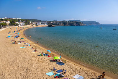 High angle view of beach