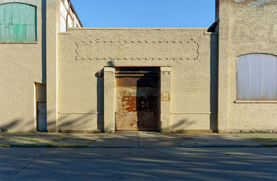 Exterior of historic building against clear sky
