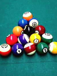 High angle view of multi colored pencils on table