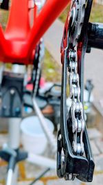 Close-up of bicycle chain