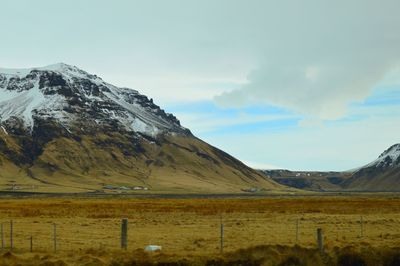 Scenic view of mountains against sky