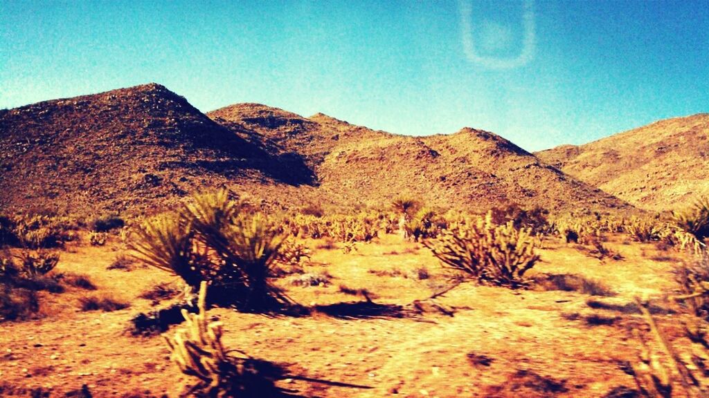 mountain, clear sky, tranquility, tranquil scene, blue, landscape, scenics, beauty in nature, rock formation, nature, physical geography, non-urban scene, geology, rock - object, mountain range, arid climate, sunlight, desert, copy space, rocky mountains