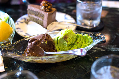 Close-up of food on table