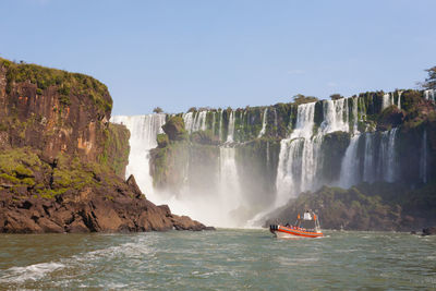 Scenic view of waterfall