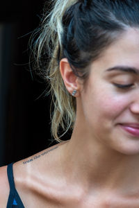 Close-up portrait of a beautiful young woman