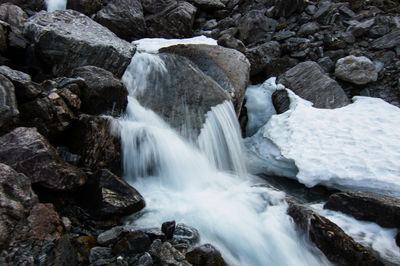 Scenic view of waterfall