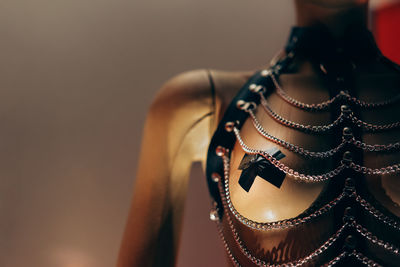 Close up of necklace on mannequin