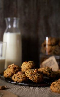 Close-up of cookies on table