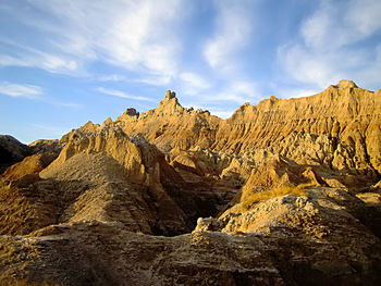 View of rock formations against sky