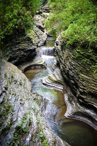 Scenic view of river flowing through rocks