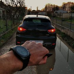 Cropped image of person on road