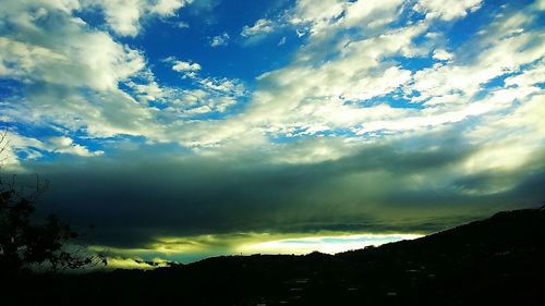 Scenic view of landscape against cloudy sky