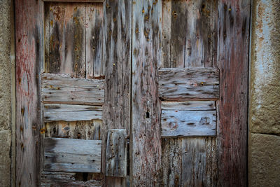 Close-up of old wooden door