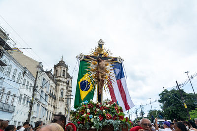 Catholics are seen following the procession in honor of conceicao da praia