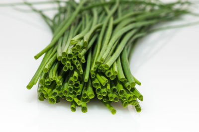 Close-up of vegetables against white background