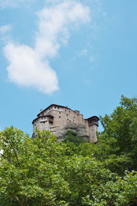 Low angle view of old building against sky