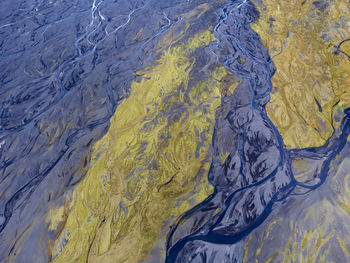 Icelandic rivers seen from above in a van gogh texture/painting