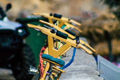 Close-up of bicycle wheel