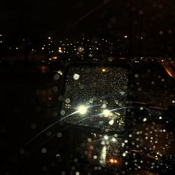 View of illuminated lights at night