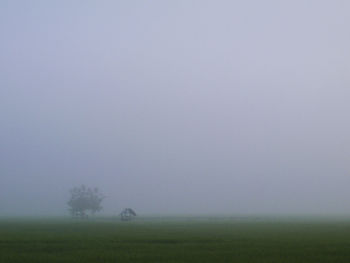 Dramatic sky over foggy weather