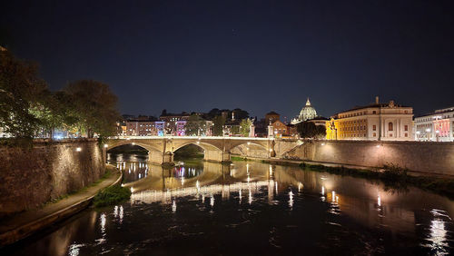 Reflection of illuminated buildings in water