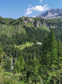 Scenic view of landscape and mountains against sky