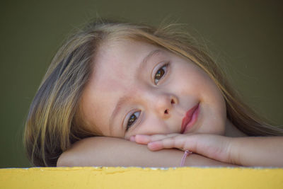 Close-up portrait of cute girl