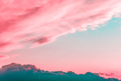 Low angle view of pink sky at sunset