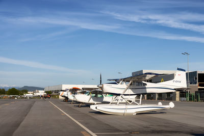 View of airport runway against sky